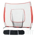 thumbnail image 1 of KFFKFF 7x7 ft Baseball and Softball Practice Net Mobile Training Equipment for Baseball Batting, Catching, and Pitching, Baseball Backstop Training Tools with Transport Bag and Strike Zone, 1 of 9