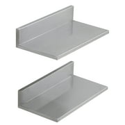 KFFKFF 8.6" x 16" Shelf in Stainless Steel, Wall-Attachable Floating Rack with Backsplash, Supports up to 44 lbs, Robust Storage Unit for Eateries, Domestic Kitchens, Bars, Homes, and Hotels