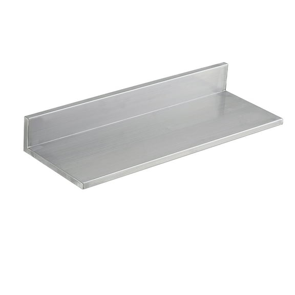 KFFKFF 8.6" x 24" Stainless Steel Wall Shelf, Floating Shelf with Backsplash, 44 lbs Load Capacity, Durable Storage Rack for Kitchen, Restaurant, Bar, Home, and Hotel Use