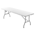 thumbnail image 1 of KFFKFF 8 Ft Portable Folding Table, Heavy Duty Fold-in-Half Utility Table with Handle, Indoor Outdoor Plastic Rectangle Table for Events, Dining, Parties, Weddings, Picnics, Camping, White, 1 of 9