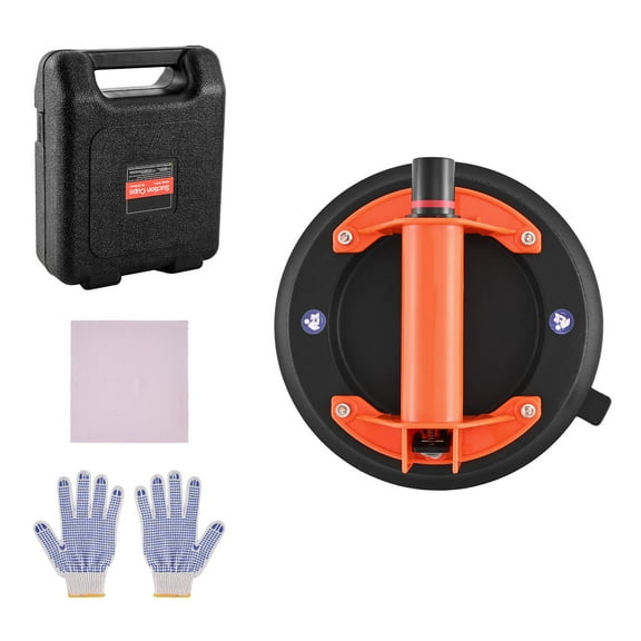KFFKFF 8-Inch Vacuum Suction Cup with ABS Handle, 400 lbs Capacity Glass Lifter for Tiles, Granite, Drywall, and Windows, Includes Carrying Case (1-Pack)