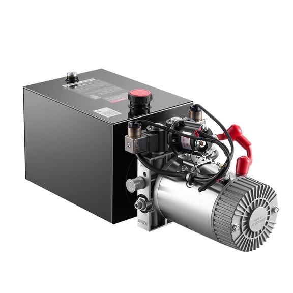 KFFKFF 8 Quart Hydraulic Pump, Double Acting Power Unit for Dump Trailers, 3200 PSI Max Pressure, 0.91 GPM Flow Rate, DC12V 1.6KW Motor for Horizontal Installation
