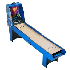 KFFKFF 8' Scoring and Rolling Traditional Arcade Game Table, Indoor Arcade Equipment with Digital Scorekeeper, Sound, Auto Ball Retrieval for Family Fun, 4 Balls Provided