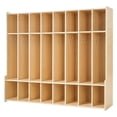 thumbnail image 1 of KFFKFF 8-Section Wooden Kids Coat Locker, Toddler Cubby Storage Organizer with 16 Hooks & Anti-Tip Kit, Modern Coat Cubbies with 16 Small Open Compartments for Home, Kindergarten, Daycare, 1 of 9