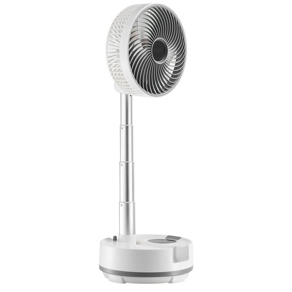 KFFKFF 8-inch Portable Rechargeable Oscillating Fan, Foldable Design with Remote Control, Quiet Desk/Table Pedestal Fan, 8 Adjustable Speeds, 90° Automatic Side-to-Side Rotation, Suitable for Home