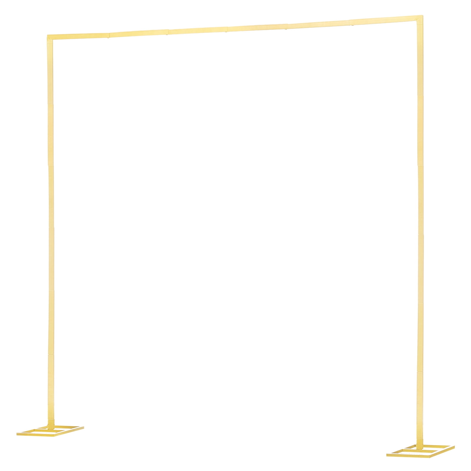KFFKFF 8 x 8 ft Square Gold Metal Arch Backdrop Stand, Durable and Easy to Assemble, Ideal for Weddings, Birthdays, Graduations, Holiday Events, and Ceremonial Decorations