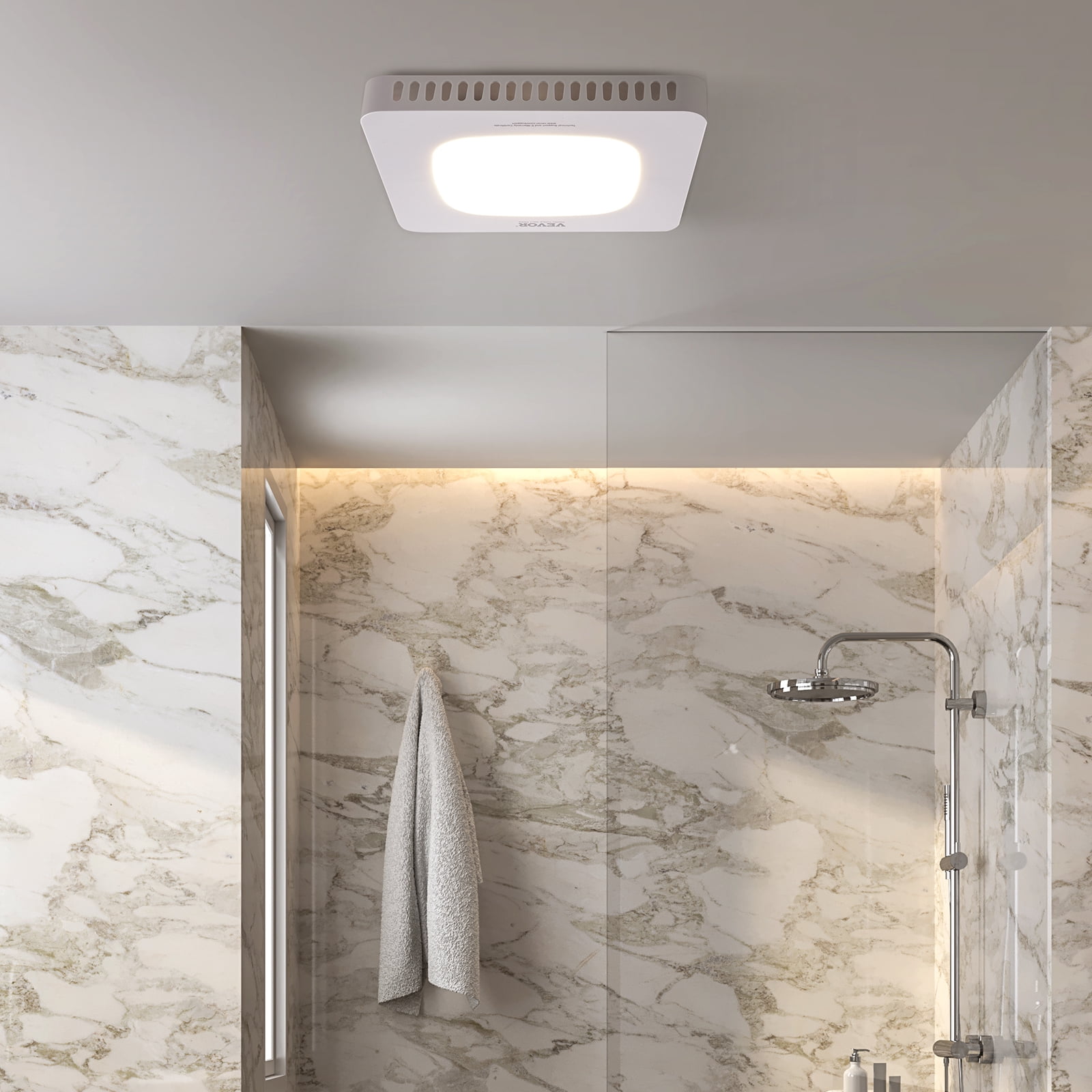 KFFKFF 80 CFM Bathroom Exhaust Fan 1.5sones Bath Fan Low Noise with Light