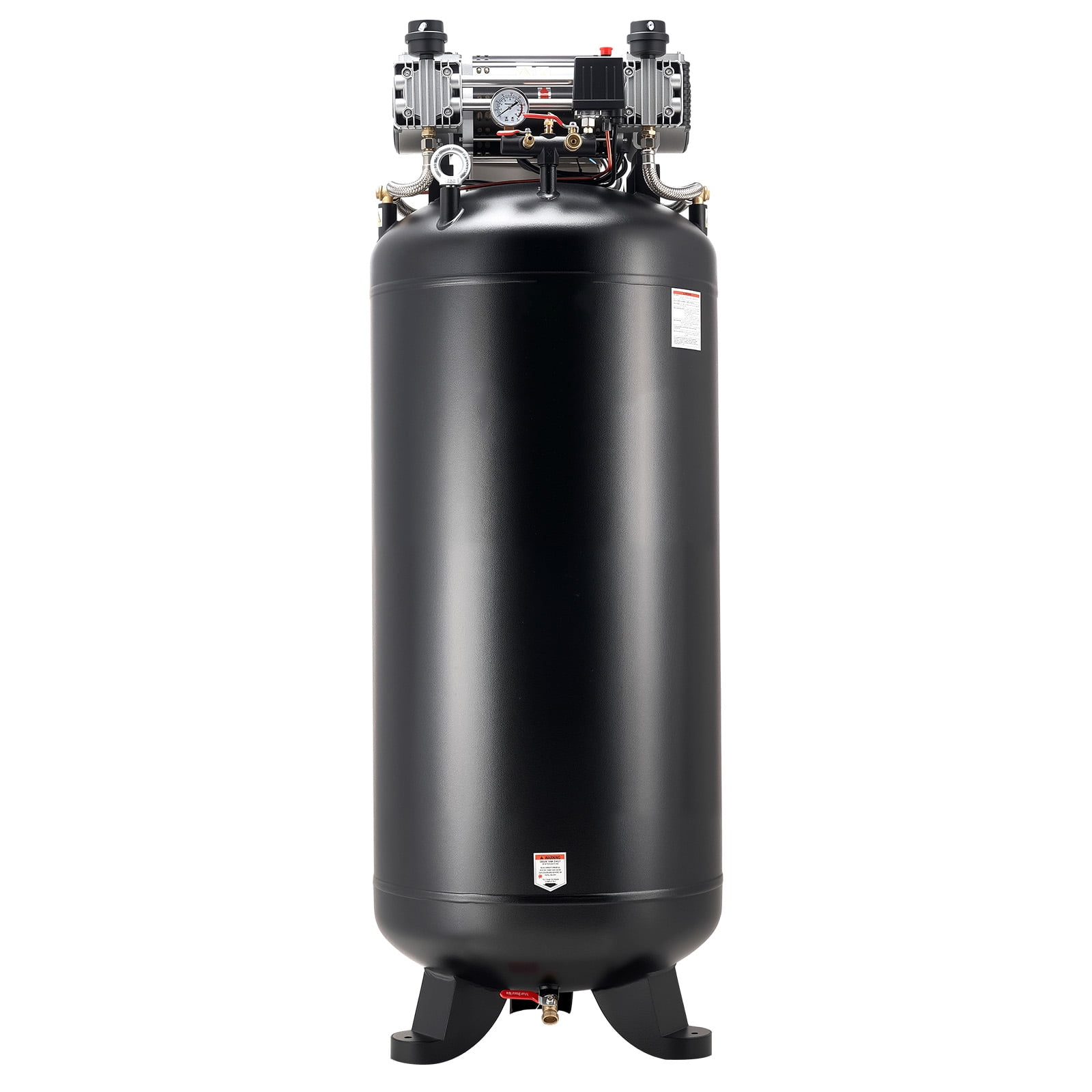 KFFKFF 80-Gallon Heavy-Duty Air Compressor, 5HP, 13.5 SCFM at 90 PSI, Max 145 PSI Pressure, Oil-Free Tank for Industrial Use and Large Workshops (230V 3-Phase, No Plug)