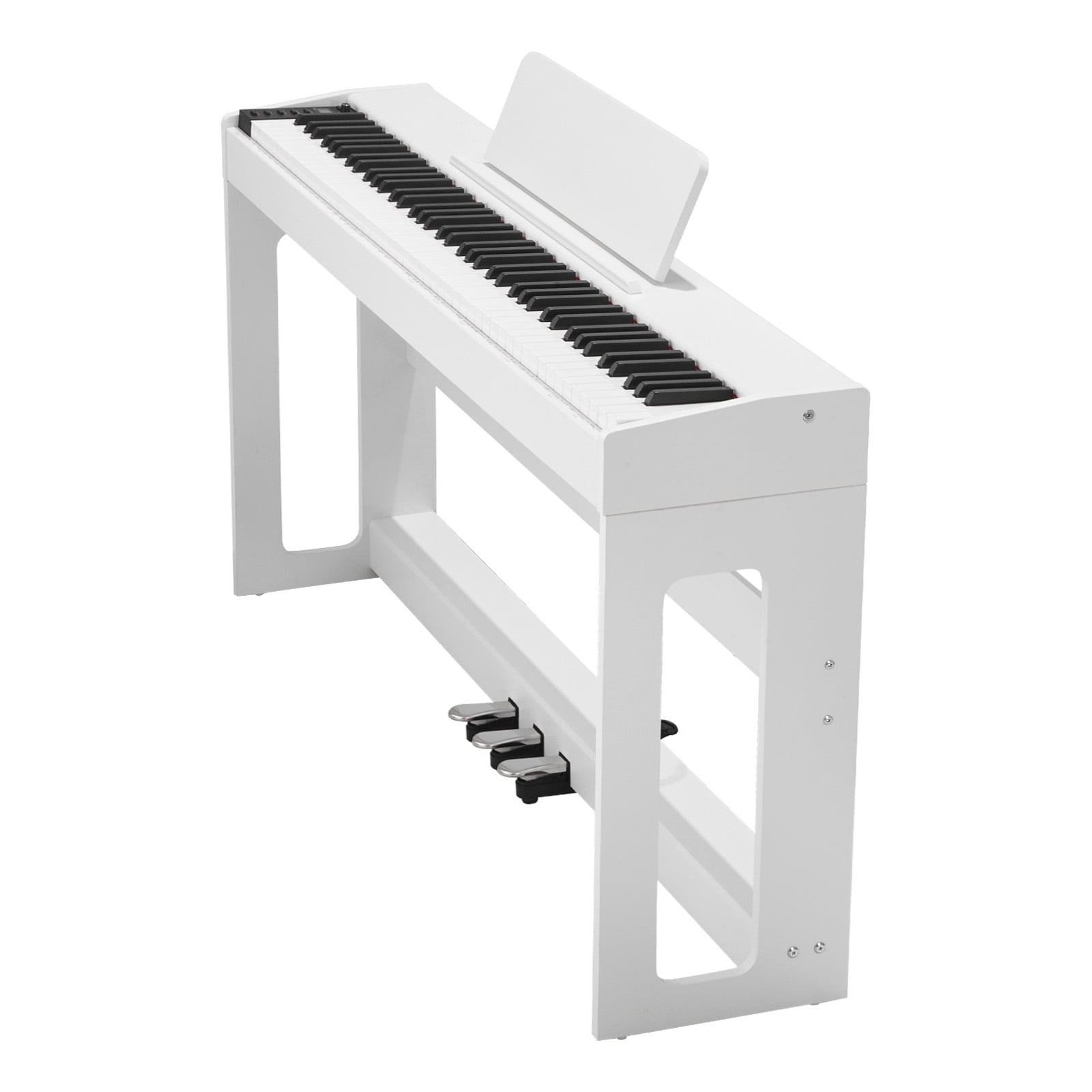 KFFKFF 88-Key Fully Weighted Digital Piano with Stand, Power Adapter, Triple Pedal, Recording Feature, 280 Tones, Wireless Connectivity, Ideal for Beginners, White