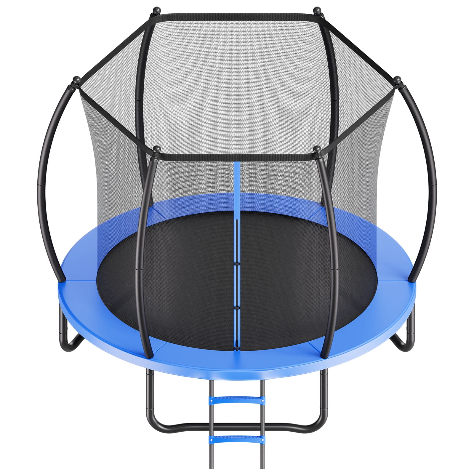 KFFKFF 8FT Outdoor Recreational Trampoline with Safety Enclosure, Durable Frame, Thick Padding, 265 lbs Weight Limit, Rust-Resistant Design for Backyard Fun for Kids and Adults