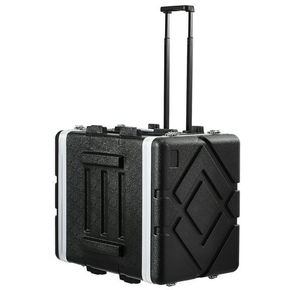 KFFKFF 8U Rack Enclosure, Conventional 19-inch Depth, Server Rack Housing with ABS Fabrication Wheels Robust Turn Butterfly Fasteners, Removable Front & Rear Panels, Suitable for Amplifiers