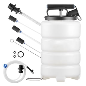 KFFKFF 9.5L Manual Vacuum Fluid Extractor Pump with 59-Inch Hose & Three 47-Inch Extension Tubes, Durable HDPE Tank for Oil Changes in Cars, Lawn Mowers, Boats, and Motorcycles