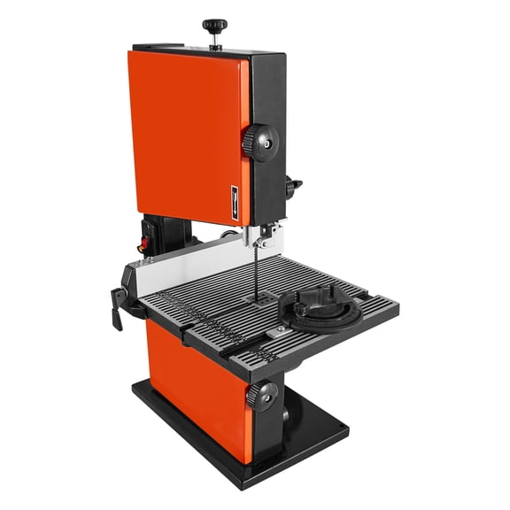 KFFKFF 9-Inch Band Saw for Woodworking, Benchtop Design with 1/2 HP Motor, 3.5-Inch Maximum Cutting Height, 11.8 x 11.8 in Durable Cast Aluminum Table, Adjustable 0-45 Tilt, Includes Miter Gauge