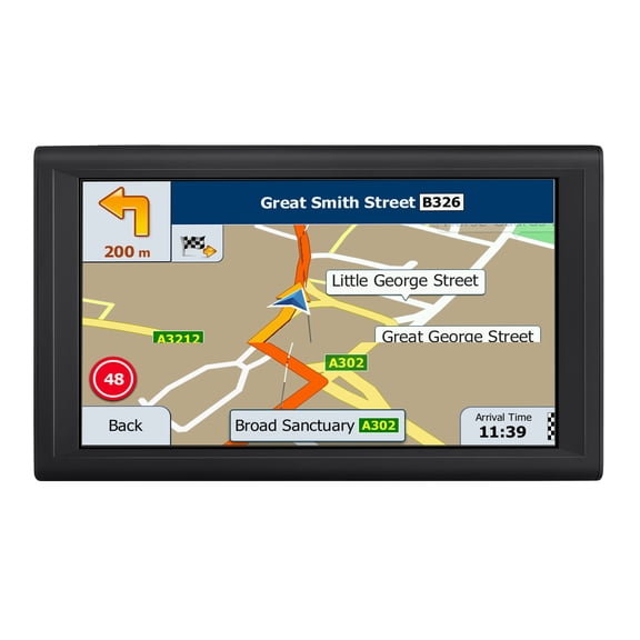 KFFKFF 9-Inch GPS Navigation System with Touchscreen, 16GB Storage, Integrated Dash Cam, Voice Navigation, Speed Alerts, and Custom Routes for Cars, Trucks, and RVs
