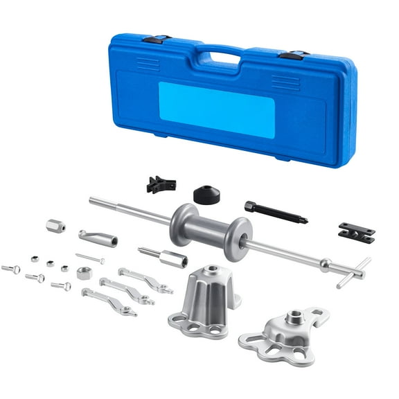 KFFKFF 9-Way Slide Hammer Puller Set, 15-Piece Kit for Front Wheel Hub Bearing Removal & Rear Axle Hub Dent Shaft Pulling, Axle Bearing and Slide Hammer Tool Kit with Storage Case