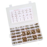 KFFKFF 906-Piece Assorted Bolt and Nut Kit, Metric Screws with Flat Washers, Alloy Steel M4/M5/M6/M8 Sizes, Ideal for Equipment Assembly and Vehicle Use, Grade 8.8 Gold-Plated Galvanized