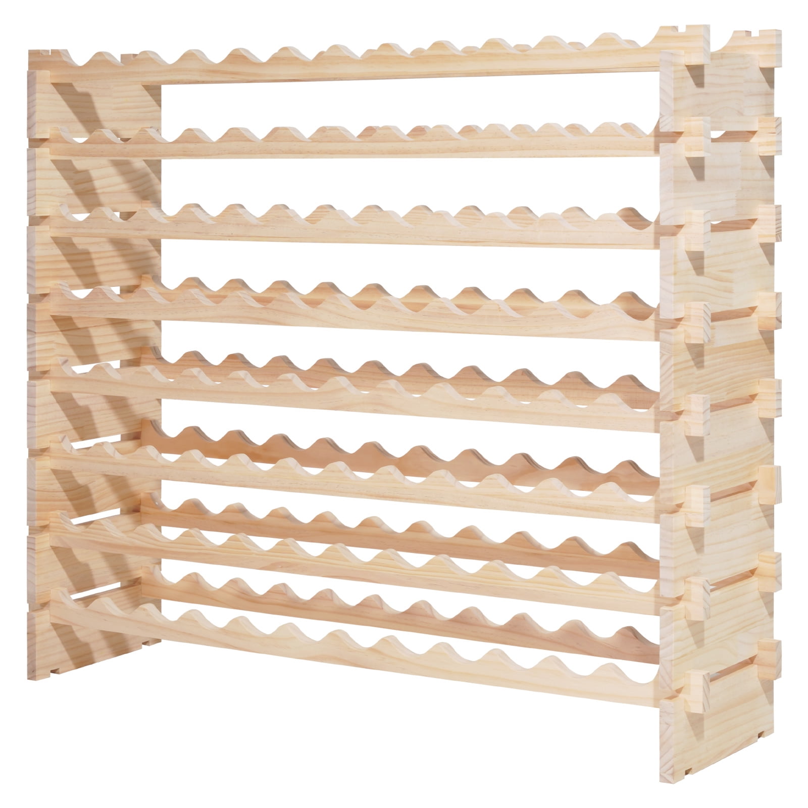 KFFKFF 96-Bottle Stackable Modular Wine Rack, 8-Tier Freestanding ...