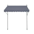 thumbnail image 1 of KFFKFF 98 x 47" Manual Patio Awning, Adjustable Sunshade Canopy for Outdoor Spaces, Height Ranges 86 to 122 in, Dark Gray, Ideal for Deck, Balcony, and Yard, 1 of 9