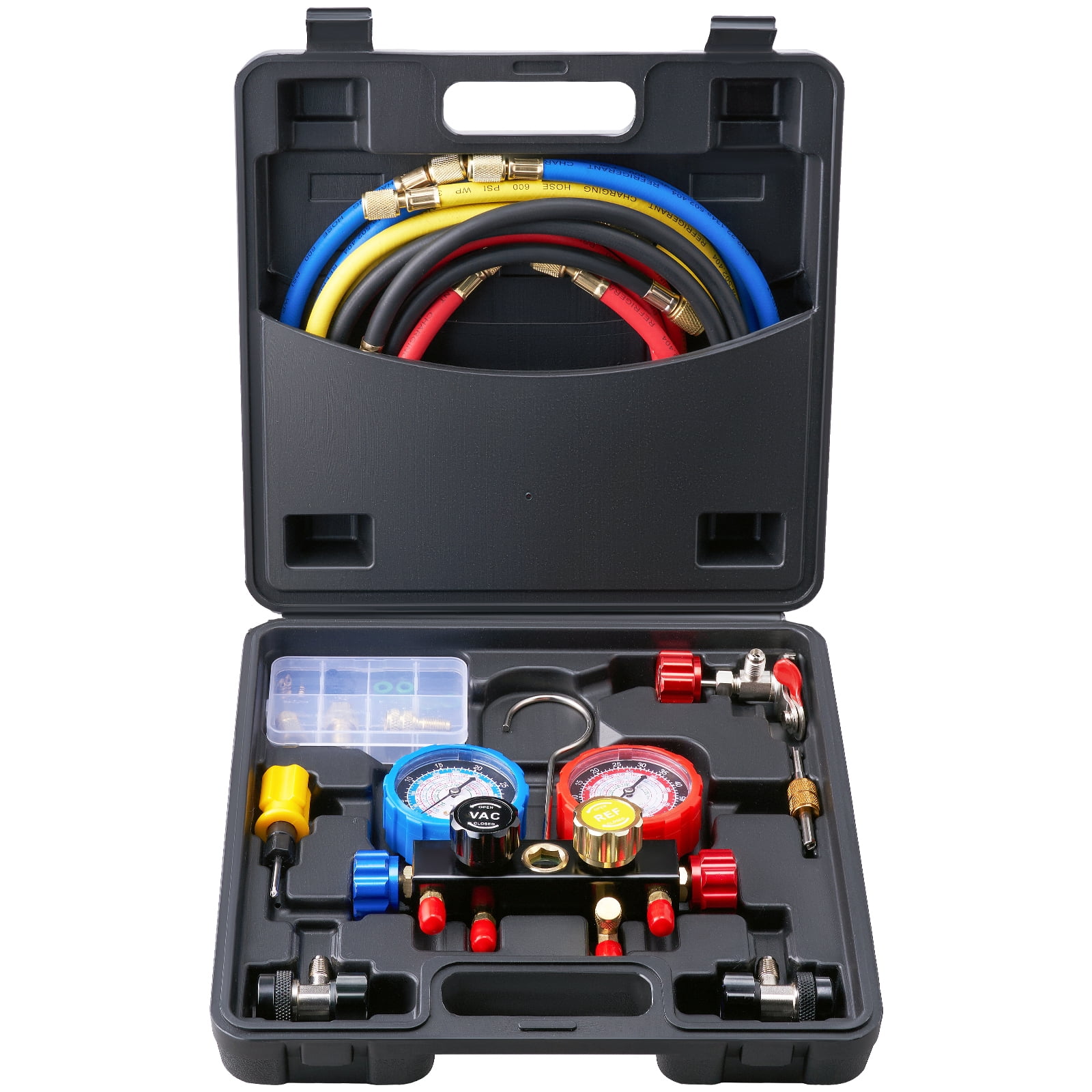 Free Shipping! SKYSHALO AC Manifold Gauge Kit 4 Way Installation R134A ...