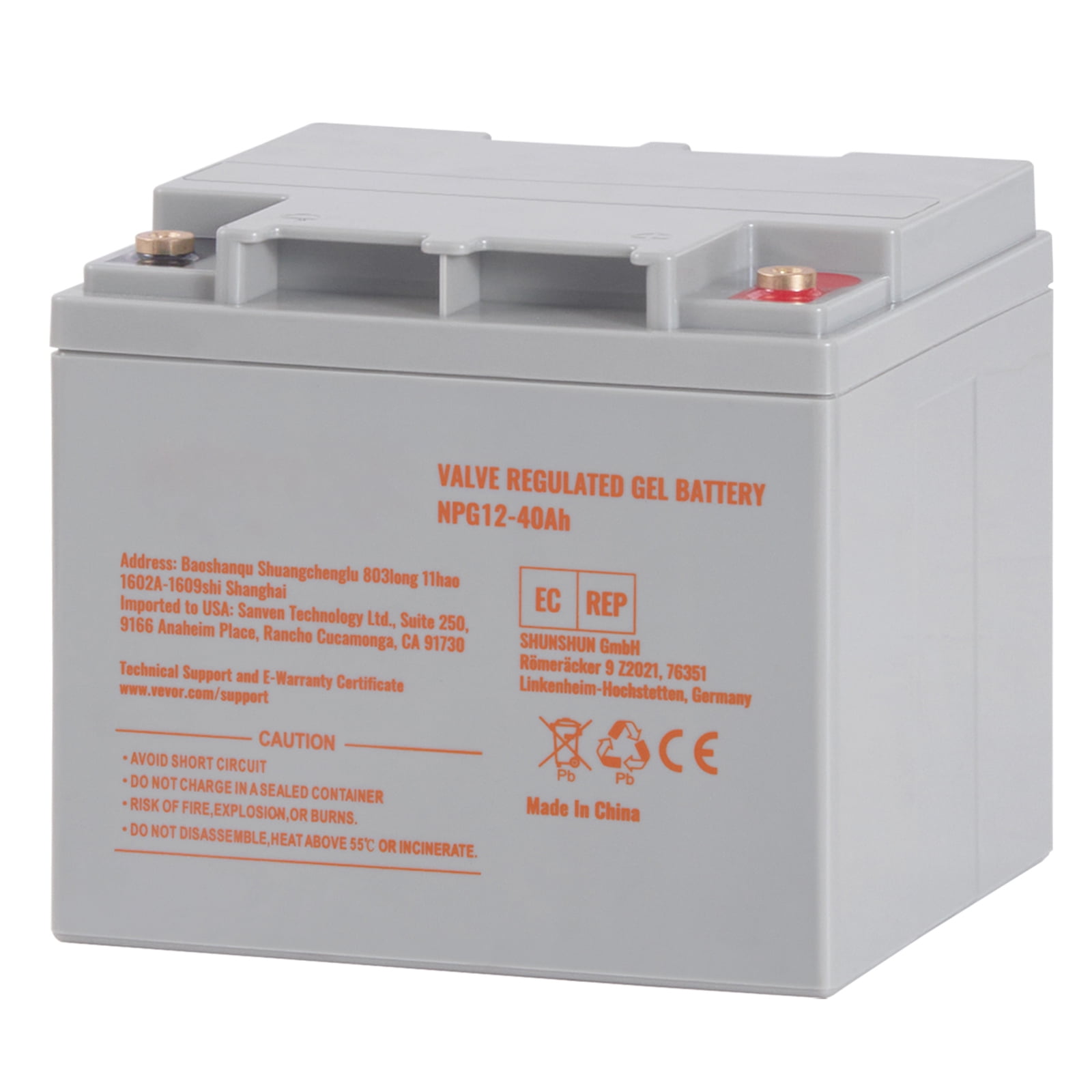 KFFKFF 12V 40AH Deep Cycle AGM Battery, Rechargeable Automotive Battery, 400A Max Discharge Current, Maintenance-Free, Suitable for RV, Marine, Electric Wheelchairs, Mobility Scooters, Go-Karts