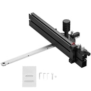 KFFKFF Accurate Miter Gauge, Regular Slot 3/4 x 3/8, Aluminum Alloy Crafted Table Saw Miter Gauge featuring 18 in Grating, 15 Angle Stops, Adjustable Spring-Loaded Plunger