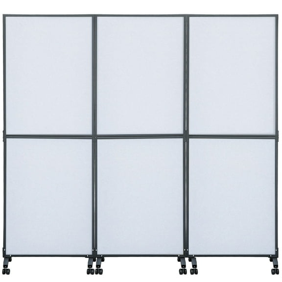 KFFKFF Acoustic Room Divider 72" x 66" Office Partition Panel 3 Pack Office Divider Wall Cool Gray Office Dividers Partition Wall Polyester & 45 Steel Cubicle Wall Reduce Noise