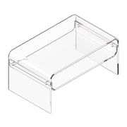 KFFKFF Acrylic Coffee Table with Dual-Tier Storage, Modern Rectangular Design for Dining Areas, Kitchens, Restaurants, Offices, 19.7 x 31.5 x 15 in Clear