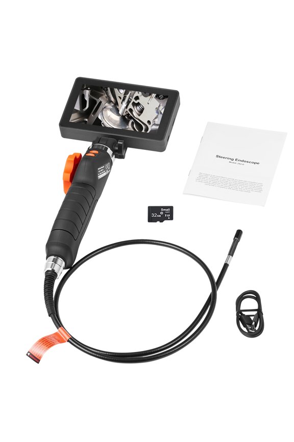 Adaptable Inspection Camera, Bi-directional Endoscope featuring 6.4mm Thin Lens, 5-inch IPS High Definition Screen, 8X Enlargement, 8 LED Lighted Snake Camera for Vehicle Upkeep, Plumbing