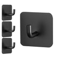 thumbnail image 1 of KFFKFF Adhesive Hooks, 4 Pack Self-Stick Towel and Coat Hangers, Durable Wall Hooks Hold Up to 15 lbs, Stainless Steel Sticky Hooks for Bathroom, Kitchen, Towels, Coats, and Keys (Matte Black), 1 of 9