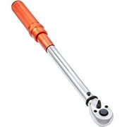 KFFKFF Adjustable 1/2-inch Drive Torque Wrench, 10-150 ft.lb/14-204 Nm, Dual-Direction Click Wrench Set with Dual Range Scales, Includes Adapters and Extension Rod