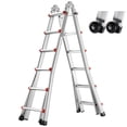 thumbnail image 1 of KFFKFF Adjustable A-Frame Ladder, 20.5 FT Lightweight Aluminum Extendable Ladder, Versatile Foldable RV Ladder, Retractable Ladder for Domestic Stairs Indoor Outdoor Roofing, Supports 330lb Weight, 1 of 9