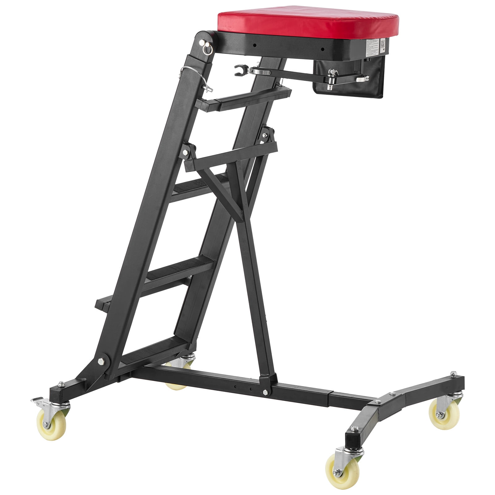 KFFKFF Adjustable Automotive Creeper 48"-64" with Folding Arm, Foldable High-Top Engine Creeper, 400LBS Durable Support, Stable I-Shaped Base, 4-Wheel Smooth Movement for Vehicle Maintenance