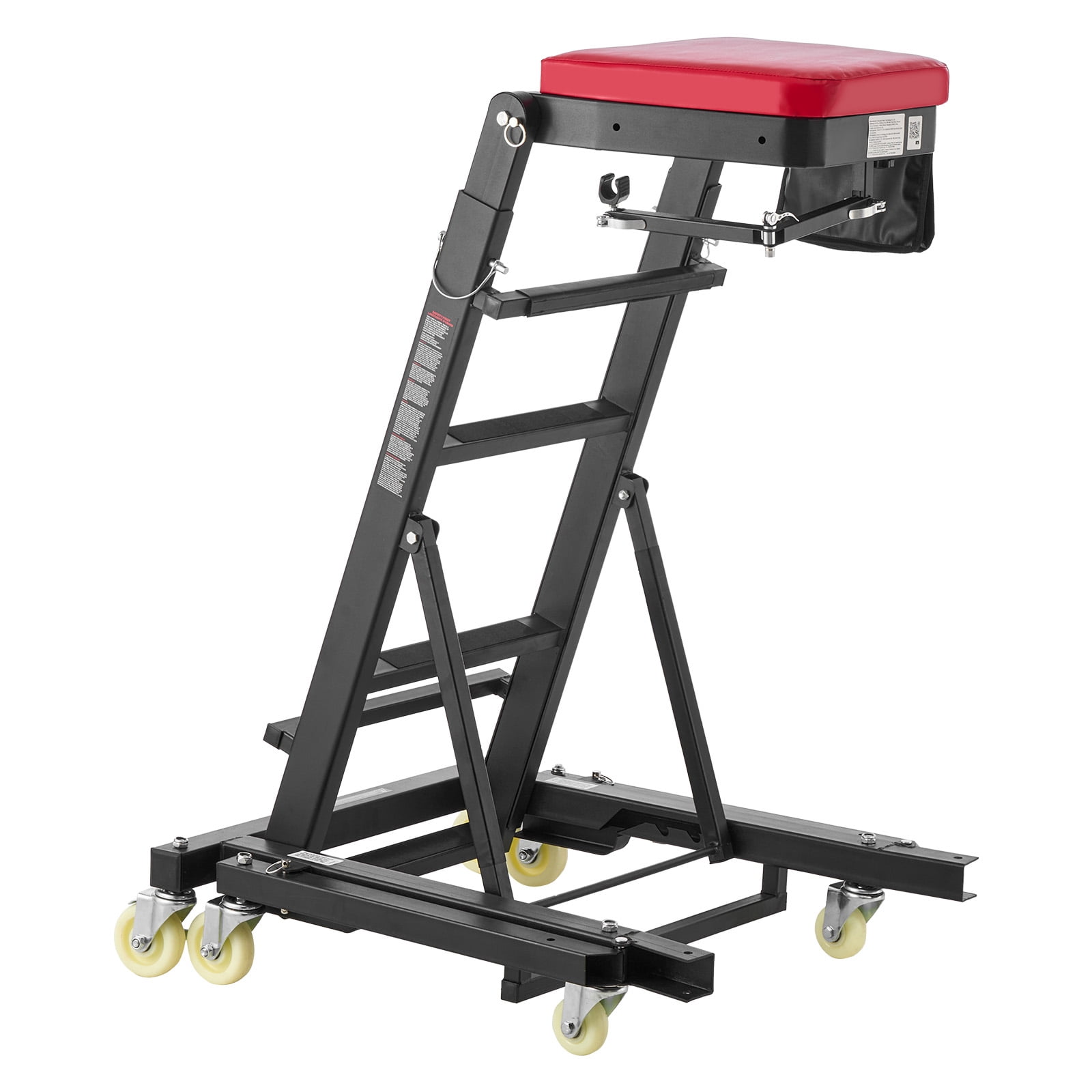 KFFKFF Adjustable Automotive Creeper 48"-76" with Folding Arm, Foldable High-Top Engine Creeper, 400LBS Capacity, Durable H-Shaped Base, 6-Wheel Smooth Mobility for Vehicle Maintenance