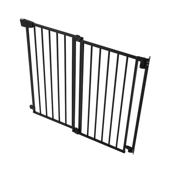 KFFKFF Adjustable Baby Gate for Stairs, 28-43 in Width, 30 in Height, Pet-Friendly Design, One-Hand Operation, Secure Installation with Hardware Kit, Suitable for Stairs, Doorways, and Home Use,Black