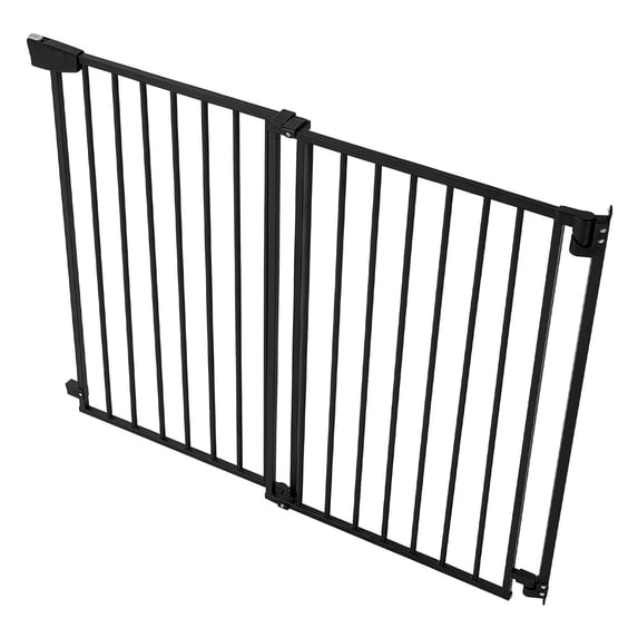 KFFKFF Adjustable Baby Gate for Stairs, 31-48 in Width, 36 in Height, Pet-Friendly Design, One-Hand Operation, Secure Installation with Hardware Kit, Suitable for Stairs, Doorways, and Home Use,Black