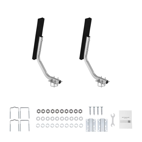 KFFKFF Adjustable Boat Trailer Guides, 1.2 in Width, 2PCS Durable Steel Guide-Ons with Thick Support Pads, Compatible with L-Beam, Box, or C-Channel Bunk-Style Pontoon Trailers