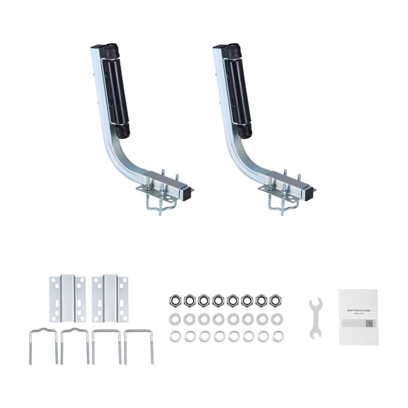 KFFKFF Adjustable Boat Trailer Guides, 18.5 in/20.5 in Height, 2PCS Durable Steel Guide-Ons with Smooth Rollers, Suitable for V-Hull and Small to Mid-Size Boats