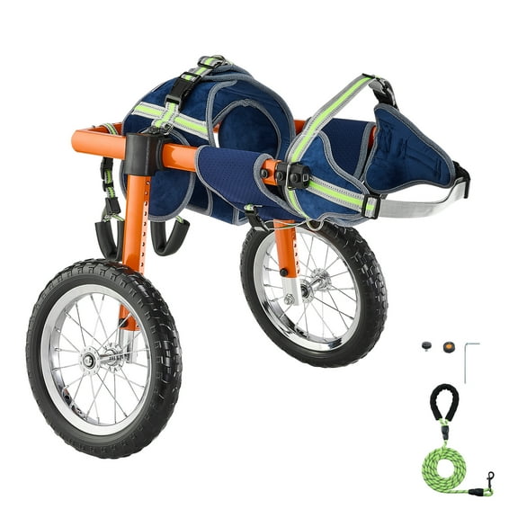KFFKFF Adjustable Dog Wheelchair for Back Legs, Lightweight 2-Wheel Pet Mobility Aid, Customizable Height, Width & Length, Cart with Shock-Absorbing Wheels, Suitable for Injured or Disabled Dogs