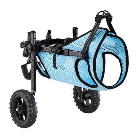 KFFKFF Adjustable Dog Wheelchair for Hind Legs, Lightweight 2-Wheel Mobility Aid with Shock-Absorbing Design, Support Cart for Injured or Disabled Dogs up to 33 lbs, Medium Size