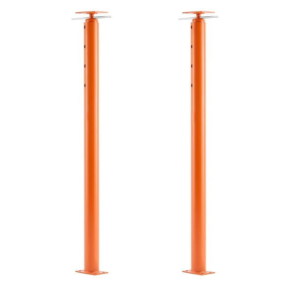 KFFKFF Adjustable Floor Jacks, Set of 2, Height Range 54-150 Inches, Maximum Load Capacity 11,200 lbs, Telescoping Steel Posts for Basement Leveling and Temporary Support