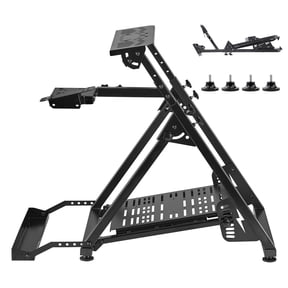 KFFKFF Adjustable & Foldable Racing Wheel Stand for Gaming Simulators, Compatible with Logitech G923 G920 G29 G27, Thrustmaster T300RS TX F458 T500RS T3PA-PRO(F1/GT), Pedals Not Included