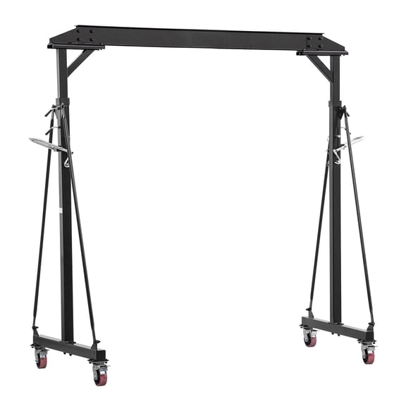 KFFKFF Adjustable Gantry Crane, 2200 lbs Load Capacity, Portable Shop Hoist with Adjustable Height Range of 95.7" to 142.9", Lockable Wheels, Durable Steel Frame for Workshops, Warehouses