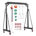 thumbnail image 1 of KFFKFF Adjustable Gantry Crane, 4400 lbs Capacity, Portable Shop Lift with 99.6-146.9 in Height Range, Includes Manual Trolley, Hoist, Sling, Shackles, and Hooks for Garage, Factory, Warehouse, 1 of 9