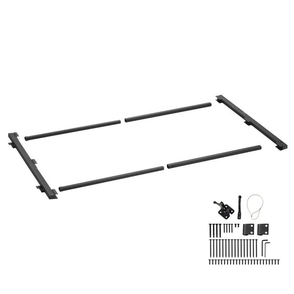 KFFKFF Adjustable Gate Building Kit, Compatible with 40 to 72 in Wide Openings, Suitable for 4 to 5 ft High Fences, Complete Gate Frame Kit with Latch, Lock, and Screws, Ideal for Wooden