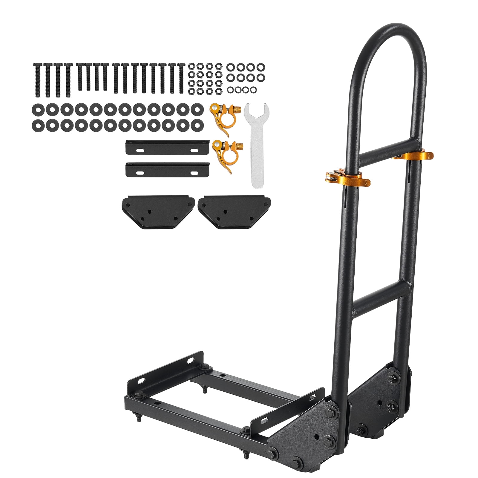 KFFKFF Adjustable Golf Cart Rear Seat Grab Bar, 17.7 x 9.3 x 35.6 Inch,Fits Most Golf Carts with Metal Footplates, Easy Installation,Height Range 27.5 to 33.5 Inches,Durable Carbon Steel Construction