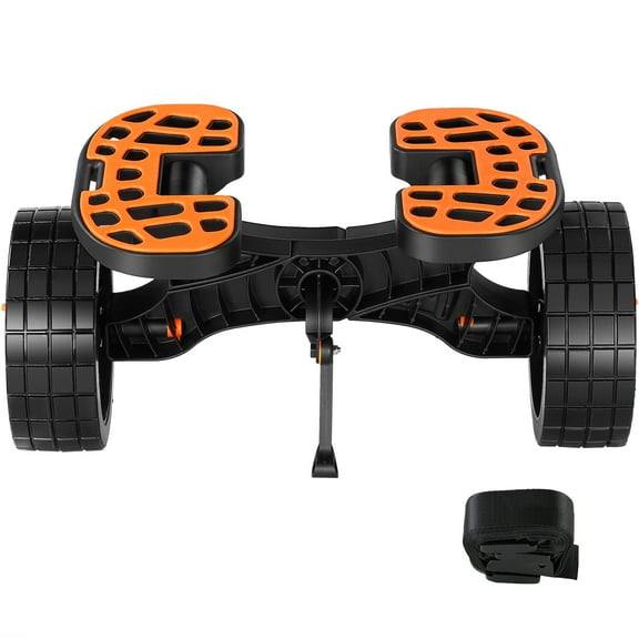 KFFKFF Sturdy Kayak Dolly, Supports up to 320lbs, Easy-to-Detach Canoe Cart with 10'' Durable Wheels, Flexible Brackets & Stable Support Foot, Suitable for Kayaks, Canoes, Paddleboards, Float Mats