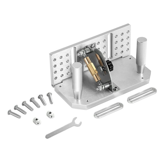 KFFKFF Adjustable Knife Sharpening Jig for Belt Grinders, 85° - 115° Angle Range with Dual Handles, 7.68" Locator Compatible with Bench Grinders and Sharpening Tools
