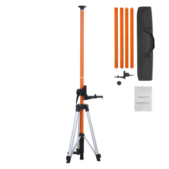 KFFKFF Adjustable Laser Level Tripod, 1/4"-20 & 5/8"-11 Thread Mount, 40.94-133.85 inch Height Range with Level Bubble & Sturdy Stand, Lightweight Aluminum Extendable Tripod for Laser Tools