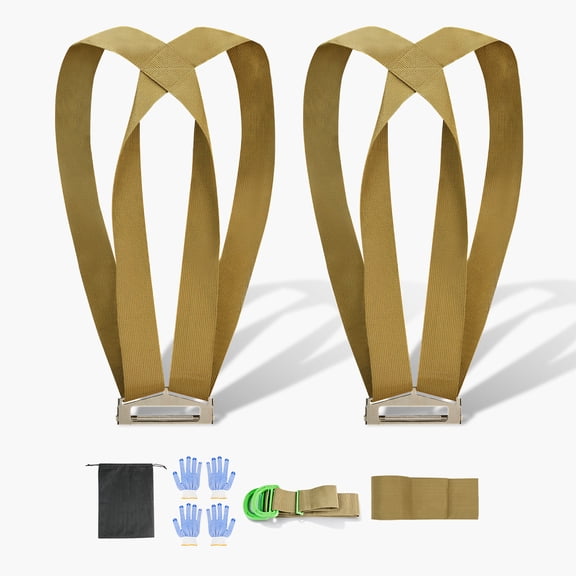 KFFKFF Adjustable Moving Straps for Two People, Includes Shoulder Harnesses, Load-Bearing Strap, and Handheld Strap for Lifting Furniture, Appliances, and Mattresses