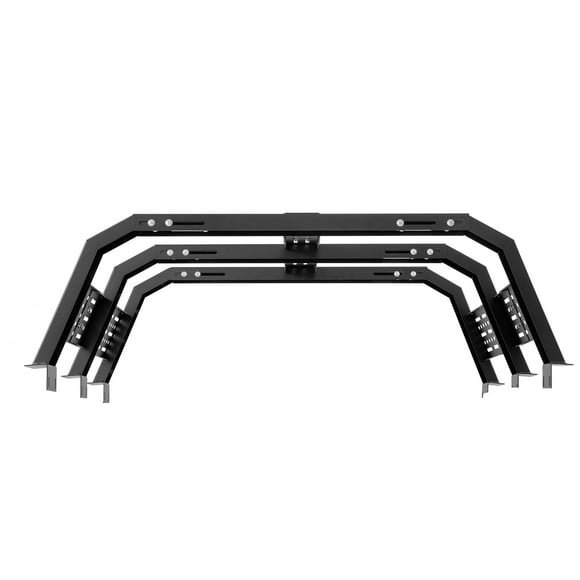KFFKFF Adjustable Overland Truck Bed Rack, 49.2-67.9 in Width, Heavy-Duty Steel Cargo Rack with Sidebar, 900 lbs Static Capacity, Suitable for Mid-Size Trucks, Compatible with Tacoma/Gladiator JT